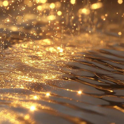 Golden Sunset Waves (Rain)