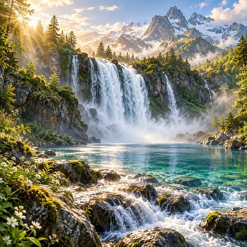 Mountain Waterfall