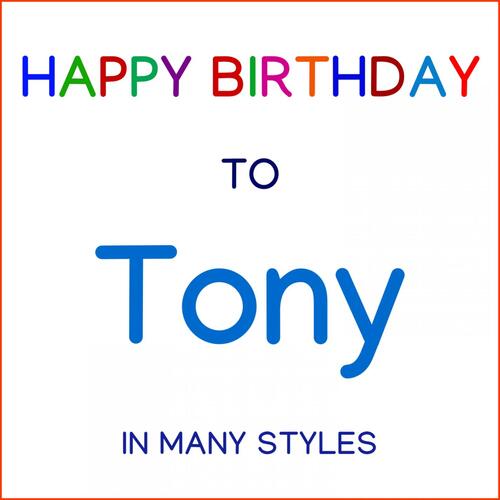 Happy Birthday To Tony - Jazz cover art