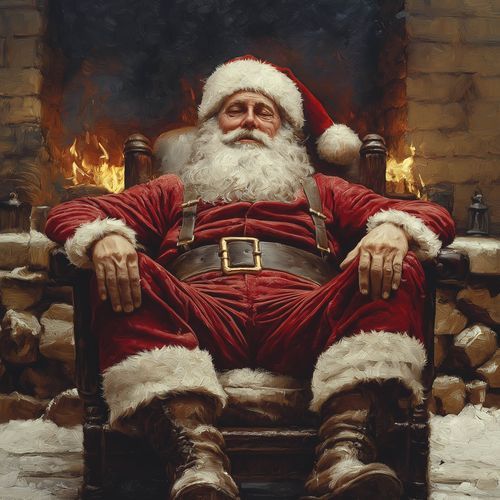 Chill Santa Lounging Back