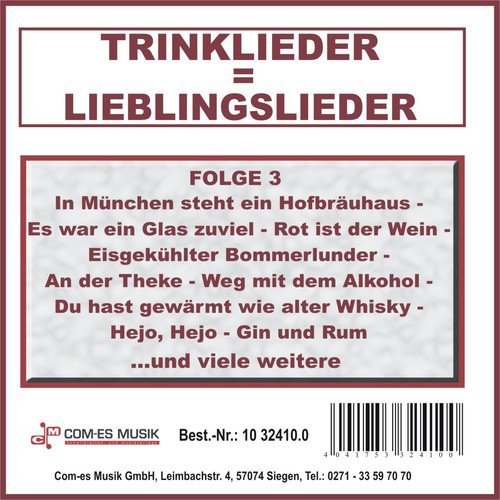 Weinlandparty - Rheinlandparty Medley: Es zogen drei Burschen wohl über den Rhein / Keinen Tropfen im Becher mehr / Feinsliebchen mein unterm Rebendach / Grüßt mir das blonde Kind am Rhein / Was bringen uns die Reben cover art