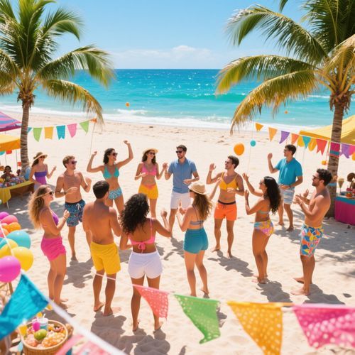 Happy Cheerful Beach Party in the world cover art