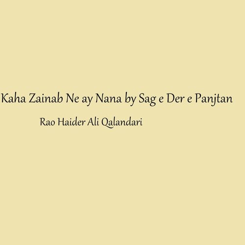 Kaha Zainab Ne ay Nana by Sag e Der e Panjtan