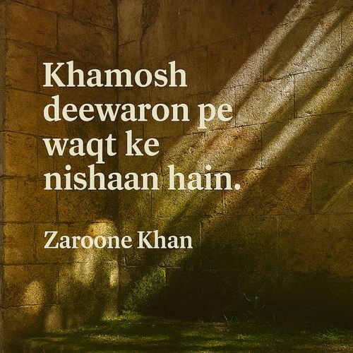 Khamosh deewaron pe waqt ke nishaan hain.