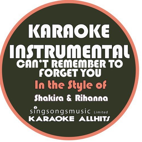 Can't Remember to Forget You (In the Style of Shakira & Rihanna) [Karaoke Instrumental Version]