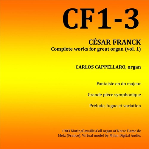 Six pièces pour grand orgue, No. 1, Fantaisie en do majeur, Op. 16, FWV 28: II. Allegretto cantando cover art