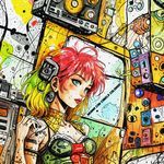 MENINA COM CABELO COLORIDO