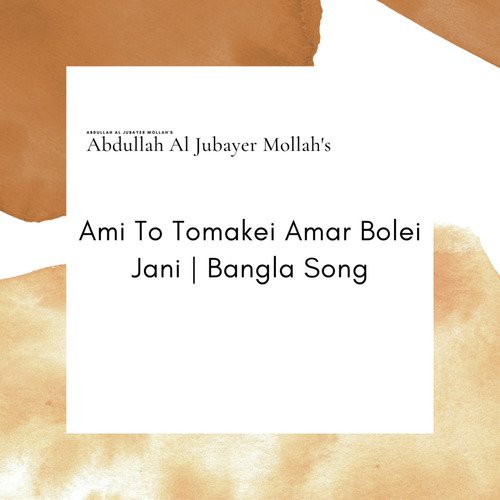 Ami To Tomakei Amar Bolei Jani | Bangla Song cover art