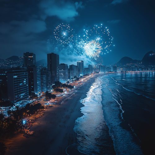 Festa Na Praia De Copacabana No Ano Novo