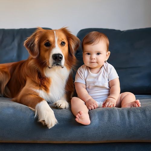 El Perro Feliz Del Bebé