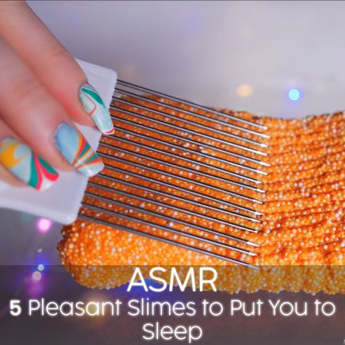 ASMR Clear Green Slime with Foam Cubes