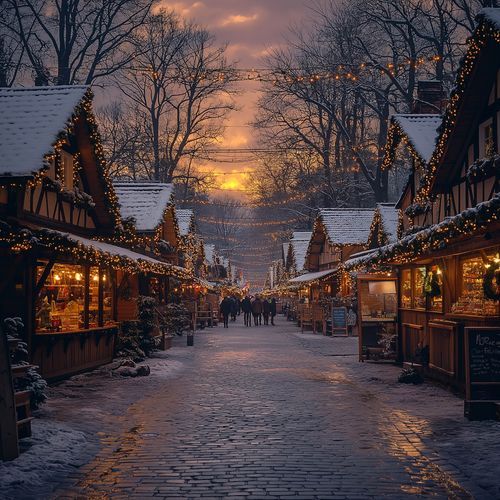 Dorf Weihnachtsmarktplatz