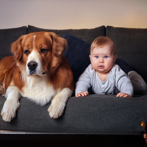 Bebé Con Mascota Relajante