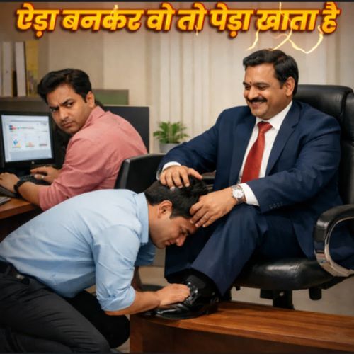 ऐड़ा बनकर वो तो पेड़ा खाता है