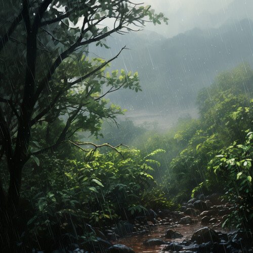 Drizzles of Serenity: Rain's Calming Embrace_poster_image