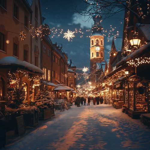 Der Glockenturm Glitzert Am Weihnachtstag