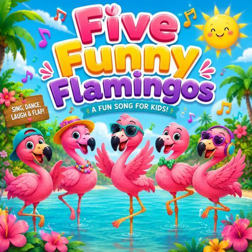 Five Funny Flamingos