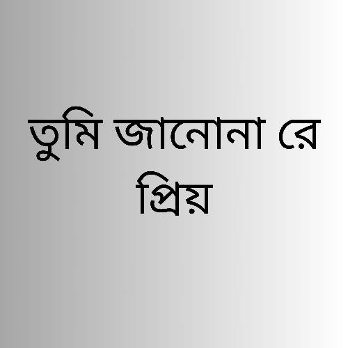 তুমি জানোনা রে প্রিয়