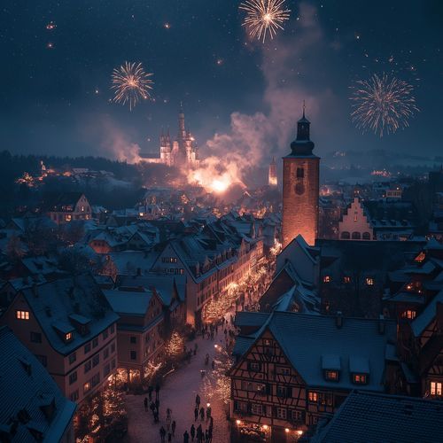 Majestätisches Deutsches Schloss Am Weihnachtstag