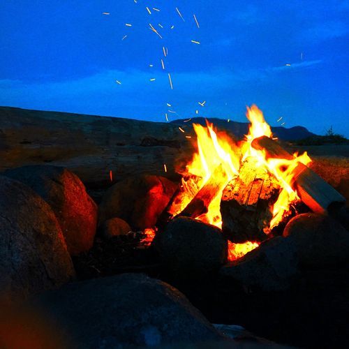 Campfire in the Vastness of the Desert