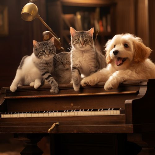 Serene Piano Pet Companions