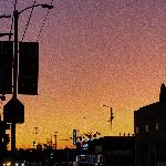 the sky 26 minutes after sunset on 35mm