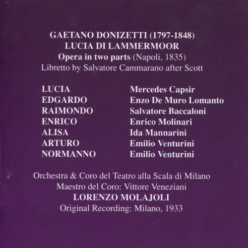 Lucia di Lammermoor: Part I - "Verranno a te sull'aure" (Lucia, Edgardo)