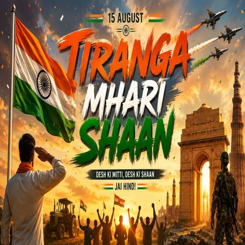 15 August Tiranga Mhari Shaan Desh Ki Mitti, Desh Ki Shaan Jai Hind!