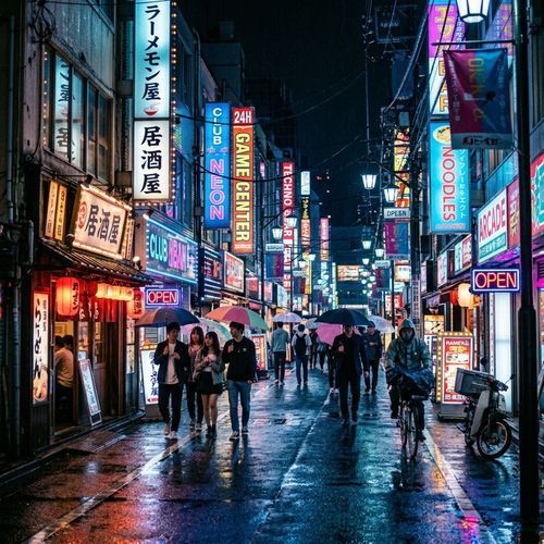 Midnight Neon Street