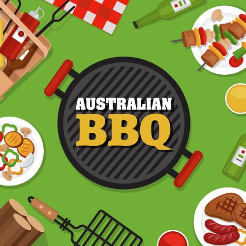 australian bbq clipart and background