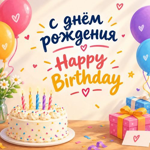 с днём рождения  Happy Birthday