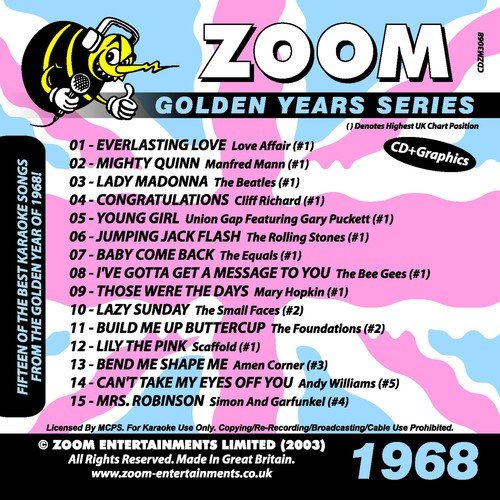 Zoom Karaoke Golden Years 1968