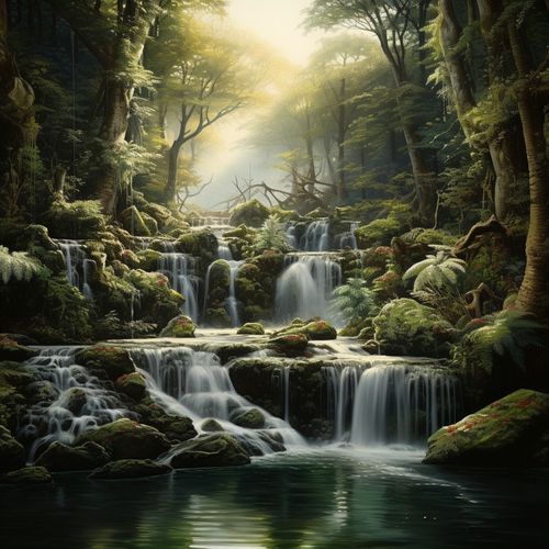 Cascading Harmony: Nature's Melodic Waters_poster_image