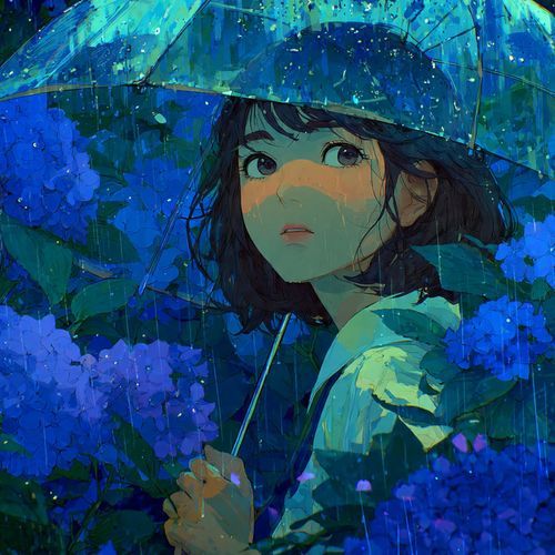 紫陽花の帰り道 (Hydrangea Path)