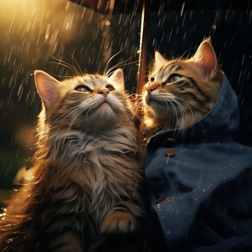 Rainy Pet Symphony: Serene Rainy Pet Retreat_poster_image