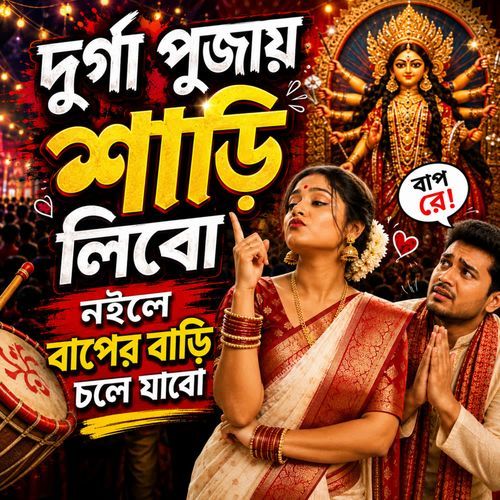 Durga Pujay Shari Libo Noile Baper Bari Chole Jabo