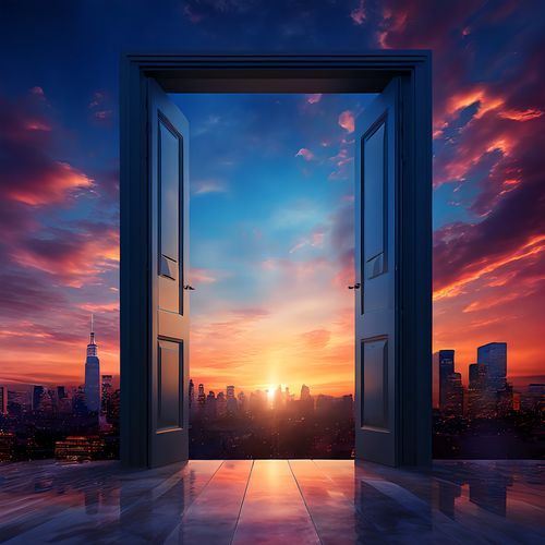 Sunset door opens_poster_image