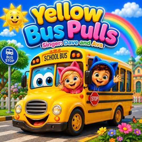 yellow bus pulls