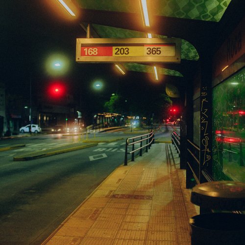 lonely night at bus station_poster_image