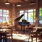Sapphire Jazz Piano on a Serene Afternoon