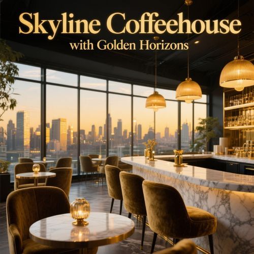 Skyline Coffeehouse with Golden Horizons