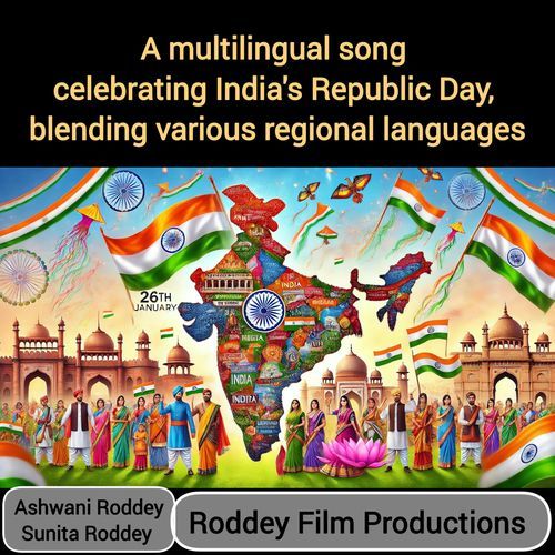 A multilingual song celebrating India's Republic Day, blending various regional languages (Roddey Channel) cover art