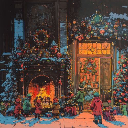 Cozy Caroling: Fireplace Ambiance_poster_image